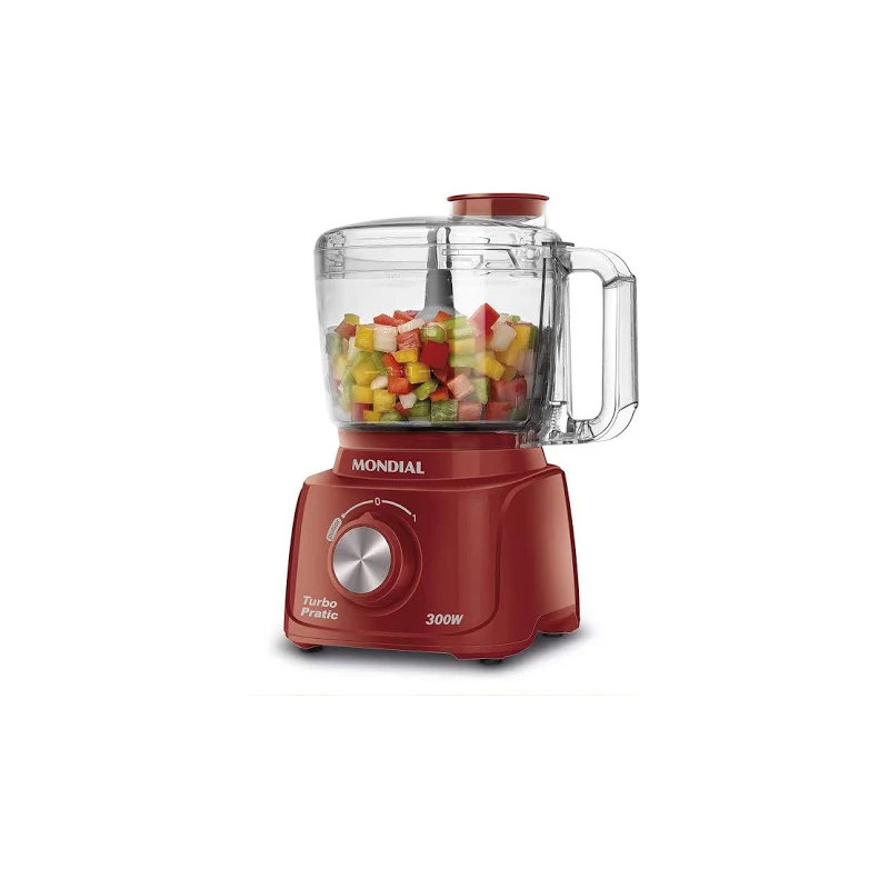 Mini Processador Mondial Turbo Pratic MP-16-R Vermelho